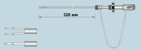 Щипцы биполярные D 5 мм L 320 мм (с одной тягой - одним электродом)